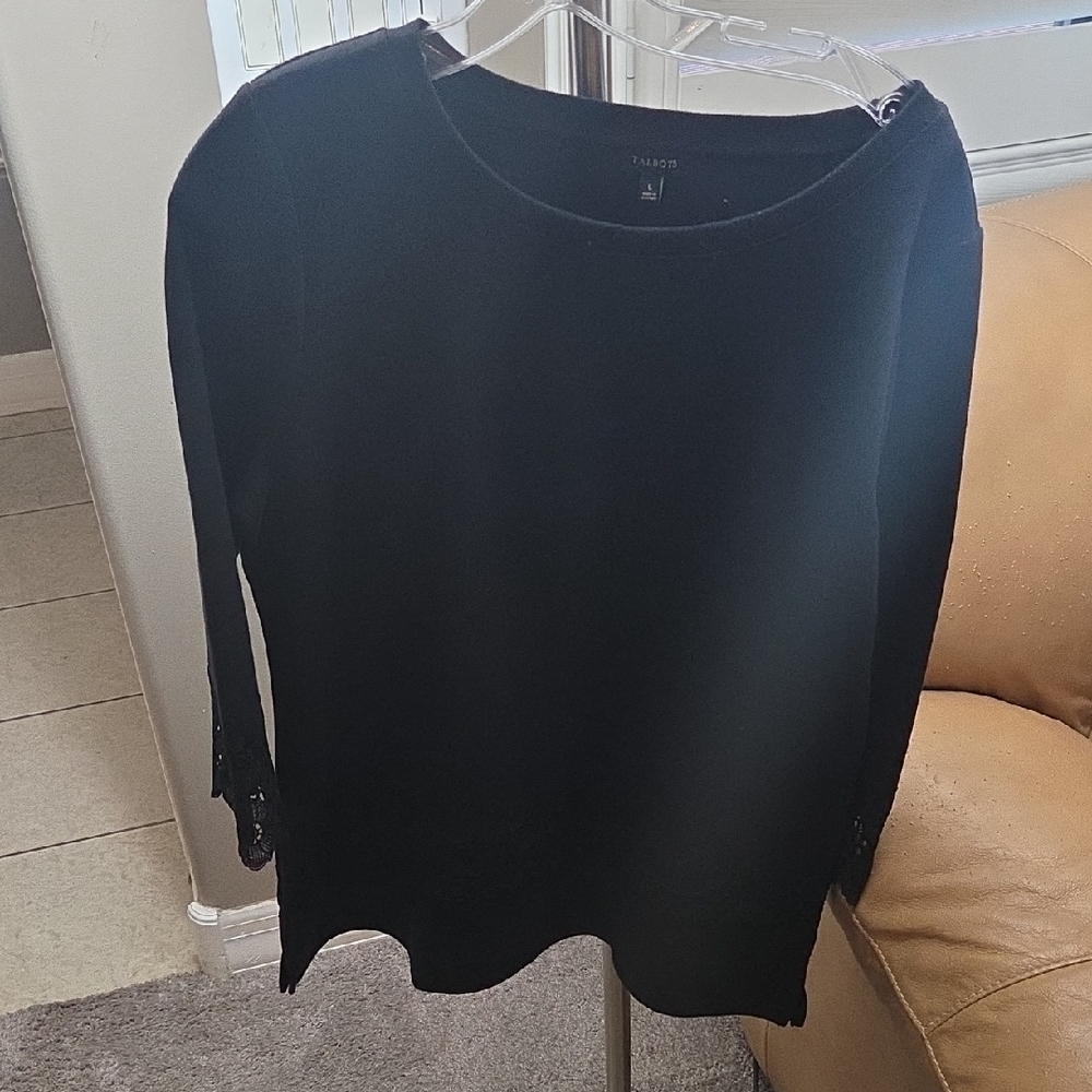 Talbots Black Long Sleeve Top